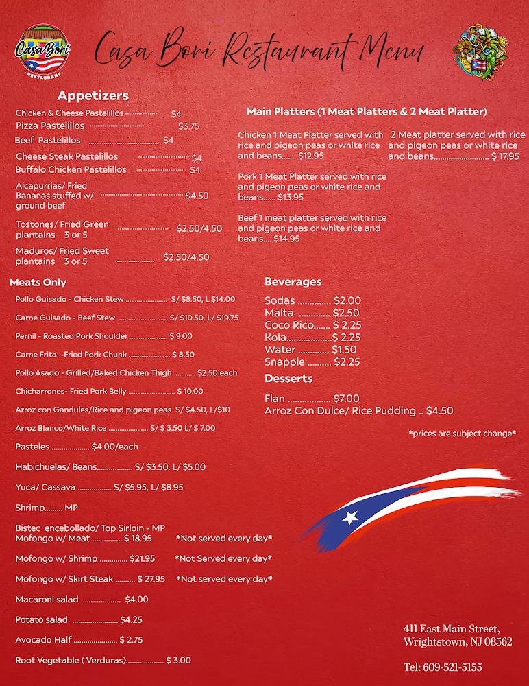 Casa Bori Menu image 1